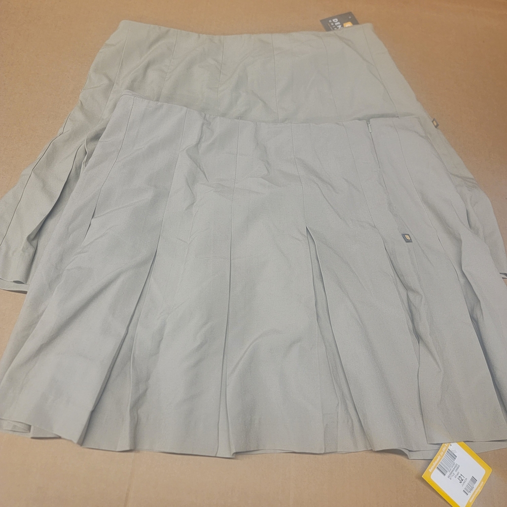 Lot Of 2 High Waist Box Pleat Skirt Girls Junior J21 Khaki Both New With Tags!